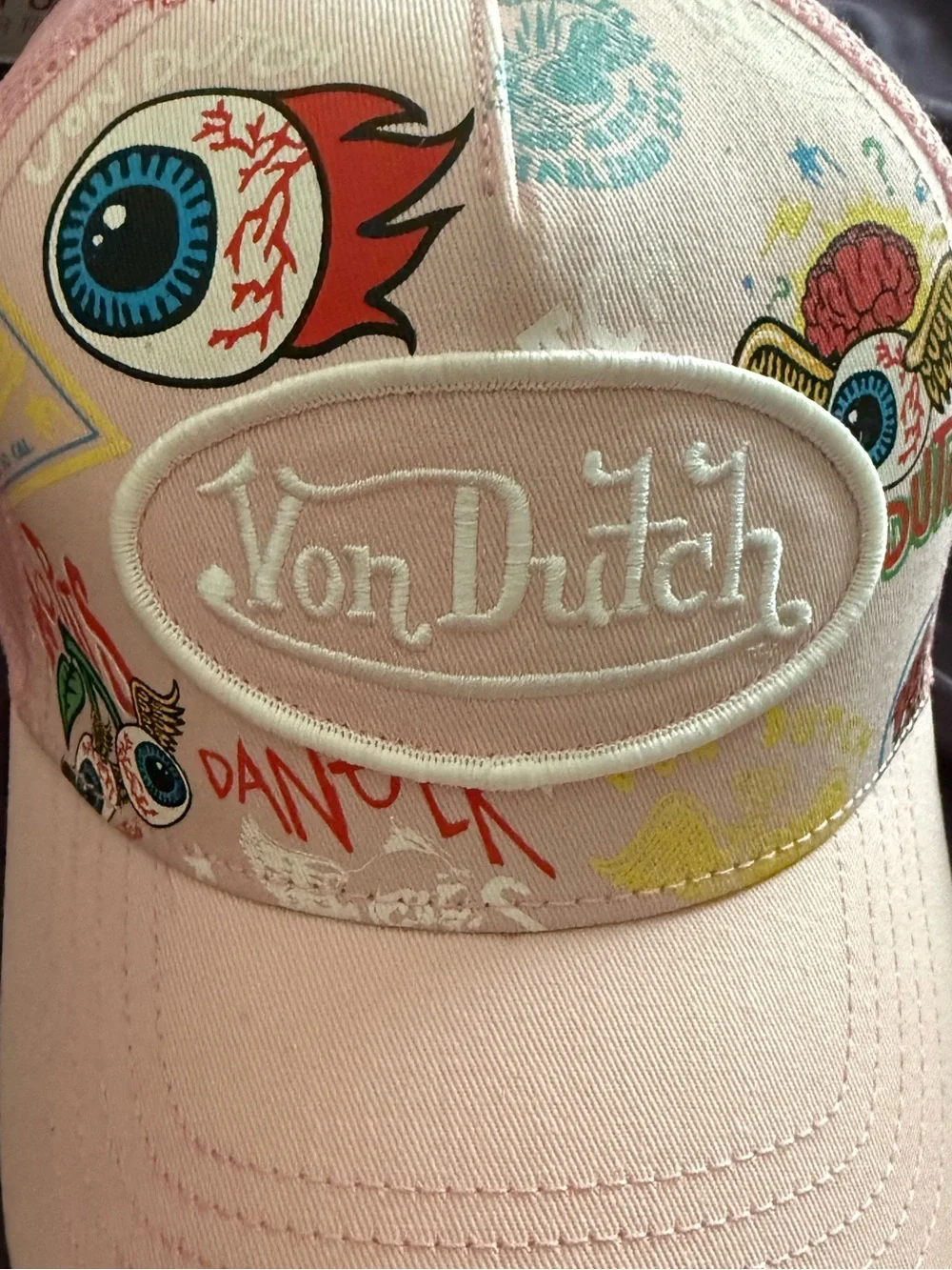 Von Dutch Pink Graphic Patch Trucker Hat
